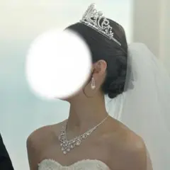 ネックレス　ブライダル　イヤリング付き