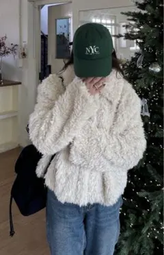 nugu ボアセミクロップド ファージャケット