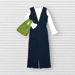 未使用品☆TVC/トップバリュコレクション☆2WAYサロペット ネイビー Ｌ