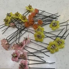花型ヘアピンセット カラフル