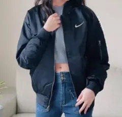 S 新品 NIKE リバーシブル ボンバージャケット MA_1 キルト 黒