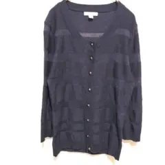 NEW YORK & COMPANY ネイビー カーディガン ボーダー XS