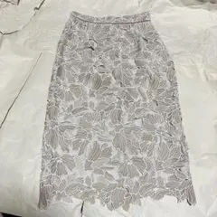 【Apuweiser-riche】 配色メッシュレースタイトスカート / 0