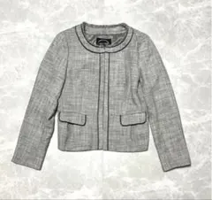 美品✨️エニィファム anyFAM ノーカラージャケット グレー ツイード風 2