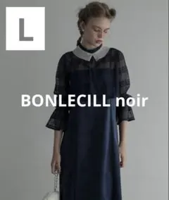 BONLECILL noir チェック柄レースボレロ＆ベロアキャミソールドレスL