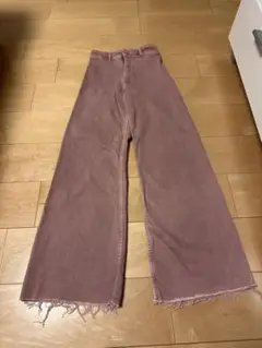 ZARA マリンデニムワイドレッグデニム EU 32 ピンク