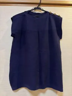 ニット　ベスト　ネイビー　紺