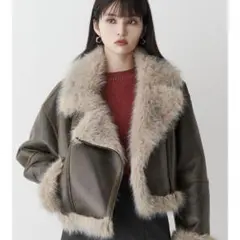 MURUA アンイーブンショートフェイクムートンジャケット