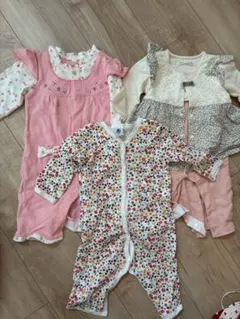 Petit Bateau 花柄ロンパース セット70