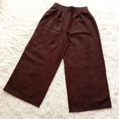 【美品!】ワイドパンツ　秋冬用　ブラウン　Ｍ
