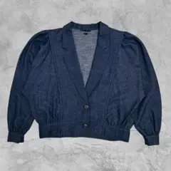 vintage BRONZ デニム調 パフスリーブ ショートジャケット 短丈