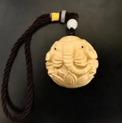 柘植根付 象玉根付タイプ