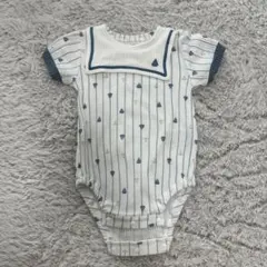 セーラー襟 ロンパース 70cm マリン柄