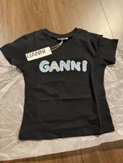 GANNI ガニー ロゴプリント Tシャツ ブラック Sのサムネイル