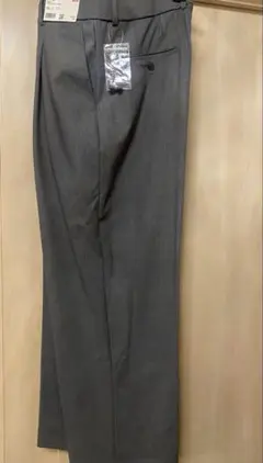 【新品】UNIQLO タックワイドパンツ 丈長め グレー XXL