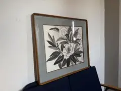 F10 肉筆水彩 日本画 『菊の花』 高級木製額縁付属 外寸約713×638mm
