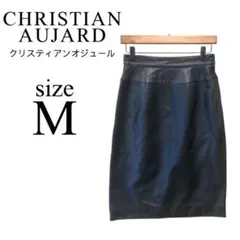 CHRISTIAN AUJARD ✨ブラックレザースカート【M】羊革 ミニ 膝丈のサムネイル