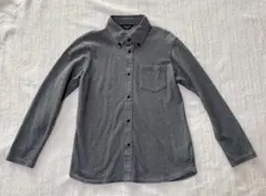 【美品】コムサイズム　やわらか長袖ボタンシャツ 130A グレー　男の子