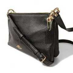 美品 正規品 コーチ COACH ショルダーバッグ レザー 革 サコッシュ 黒