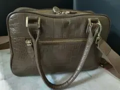 本革クロコ型押し2WAY ダブルファスナー