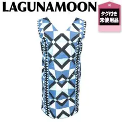 タグ付き未使用品 LAGUNAMOON ノースリーブワンピース S ダイヤ柄