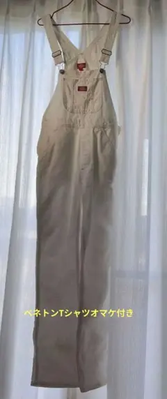 Dickies ホワイトオーバーオール XS