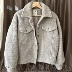 earth music&ecology ボアジャケット フリーサイズ　グレー