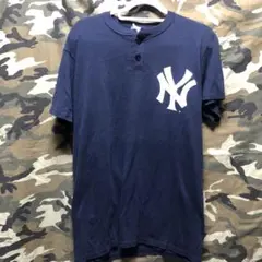Majestic new york yankees ハーフボタンTシャツ
