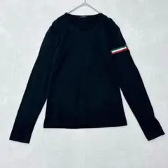 u109【LENOTCH】長袖カットソー　メンズ　M シンプル　ブラック