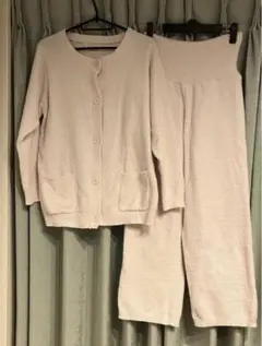 ジェラートピケ カシミア カーディガン&ロングパンツピンク