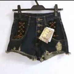 激レア】d.i.a. サイド3連リング ラメ デニム ショートパンツ Y2K