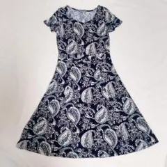 LAURA ASHLEY ローラアシュレイ ペイズリー柄 ワンピース 半袖 総柄