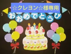 壁面飾り お誕生日 ケーキ 風船 ② 3月4月のサムネイル