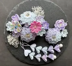 和装髪飾り 大人可愛い淡い紫色　成人式　卒業式　七五三　結婚式　和婚