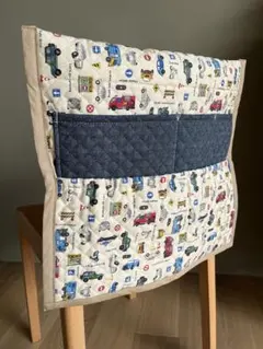 【新品】◆破れ防止の二重構造◆小学校用 椅子ポケット 乗り物 消防車