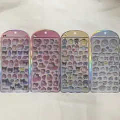 コットンパフィーシール 4枚 シナモロール キティ マイメロ&クロミ サンリオ