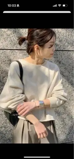 AP STUDIO コットンリネンボリュームスリーブスウェット