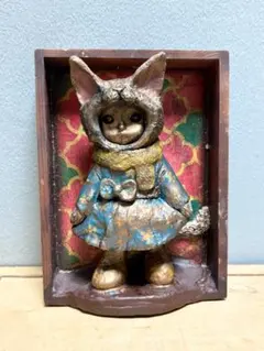 A サーカス猫 黒白猫のアートドール【ハンドメイド】猫 ぬいぐるみ
