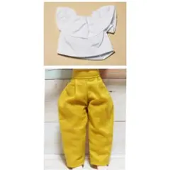 【セット価格】22cmドール向け ＊ オフショルダートップス&カラーパンツ