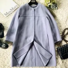 ★美品★MaxMara マックスマーラ クチートアマーノ フードコート★ 新品タグ付‼️【マックスマーラ】34希少パウダーグリーン