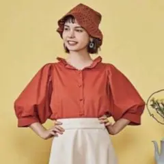 Poppy オレンジ ブラウス