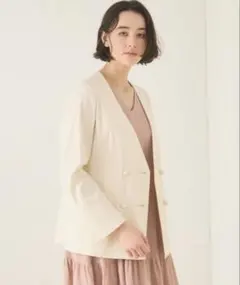 極美品✨アナイ ダブルクロス フレアスリーブ ノーカラー コート