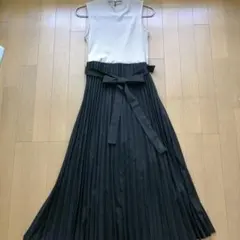 新品　GRL ドッキング　ワンピース　プリーツ　リボン　黒　M 9号