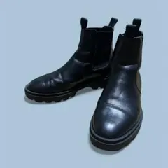 ZARA チェルシーブーツ 40 メンズ 厚底 サイドゴア ブラック