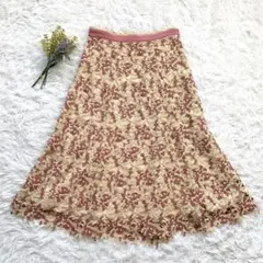 【美品】JILLSTUART ブラッシュラインフラワータフタスカート　4のサムネイル