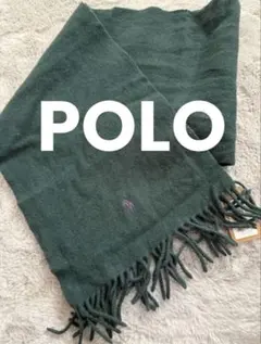 タグ付きPOLORalph Laurenポロラルフローレンダークグリーンマフラー