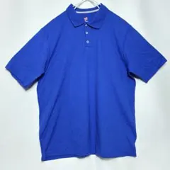 US古着 Hanes XTEMP ポロシャツ　XL ビックサイズ　ブルーのサムネイル