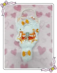 ぬい服 ちびぐるみ10cm 可愛いレースリボンお姫様猫 パール付き着せ替え服