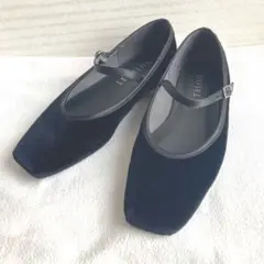 LE TARON メリージェーン　スエード　パンプス　ブラック　サイズ23.5