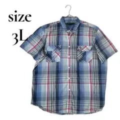 海外古着⭐️INC 【3L】チェック柄 半袖シャツ